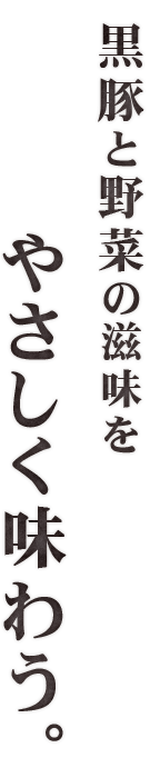 【黒豚と野菜の滋味を